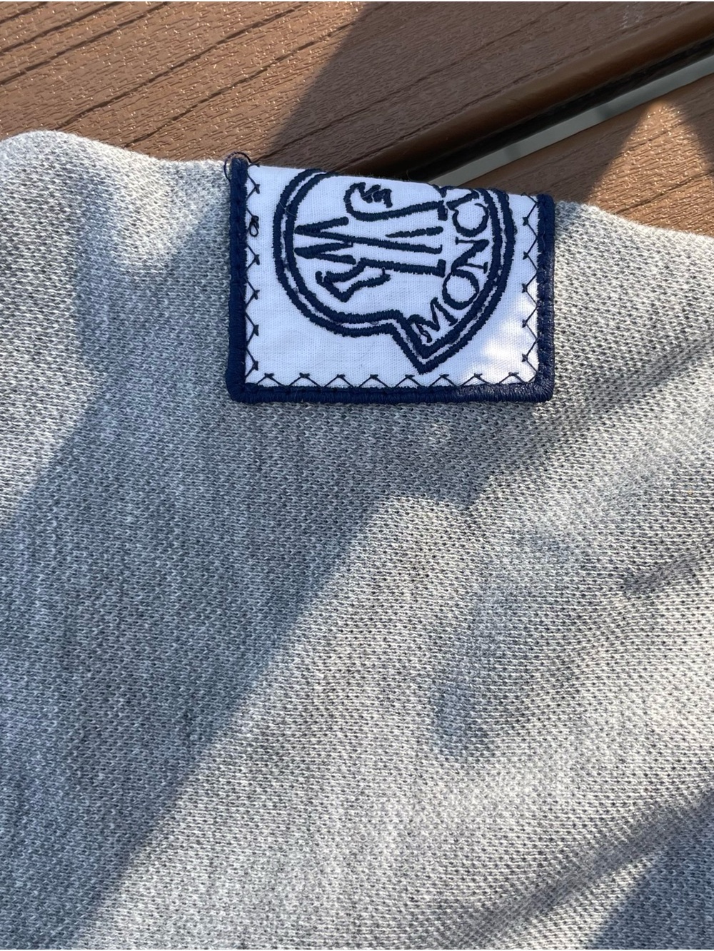 Moncler Gray Polo with Navy, White & Red Trim - Picture 4 of 7